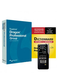 Dragon Professional Group 15 (licence 1 locuteur) + Dictionnaire Affaires et Juridique Mysoft + Kit Magnétophone - Enregistreur Numérique Olympus DS-9500