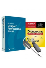  Dragon Professional Group 15 (licence 1 à 9 locuteurs) + Dictionnaire Affaires et Juridique Mysoft + Micro-Casque / Oreillette sans Fil Plantronics Savi W440 USB 